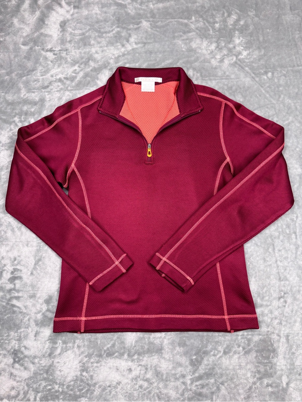 Nike Golf Fit Dry Quarter Zip Women's Long Sleeve Polo in Berry and Coral